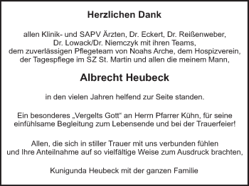 Anzeige von Albrecht  Heubeck von MGO