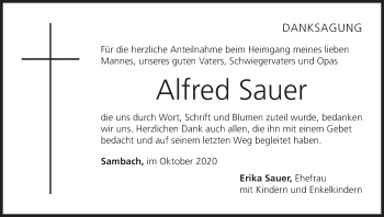 Anzeige von Alfred Sauer von MGO