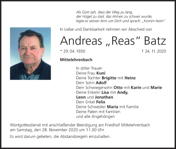 Anzeige von Andreas Batz von MGO