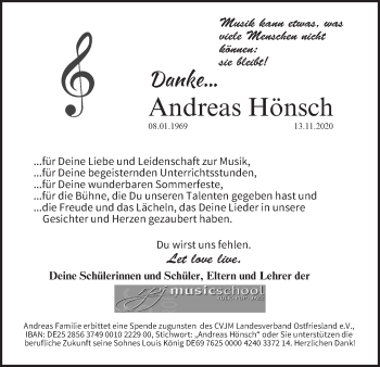 Anzeige von Andreas Hönsch von MGO