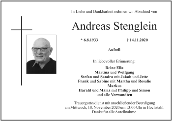 Anzeige von Andreas Stenglein von MGO