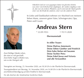 Anzeige von Andreas Stern von MGO