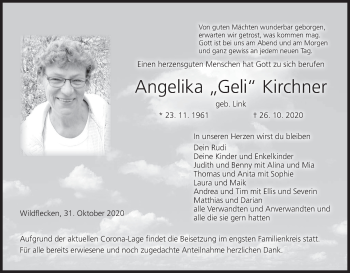 Anzeige von Angelika  Kirchner von MGO