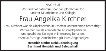 Anzeige von Angelika  Kirchner von MGO