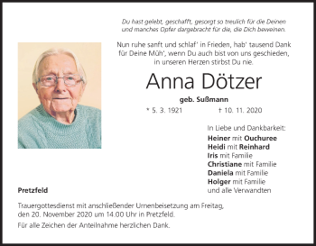 Anzeige von Anna Dötzer von MGO