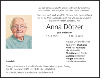 Anzeige von Anna Dötzer von MGO