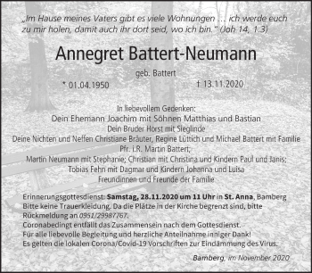 Anzeige von Annegret Battert-Neumann von MGO