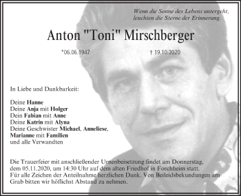 Anzeige von Anton  Mirschberger von MGO