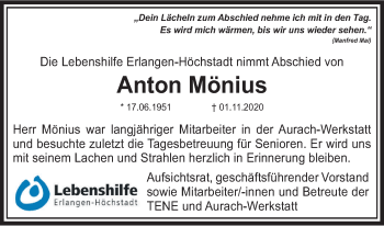 Anzeige von Anton Mönius von MGO