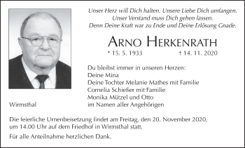 Anzeige von Arno Herkenrath von MGO