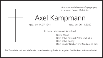Anzeige von Axel Kampmann von MGO