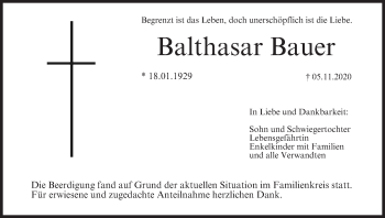Anzeige von Balthasar Bauer von MGO