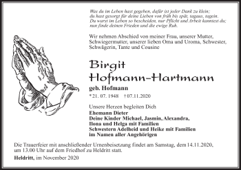 Anzeige von Birgit Hofmann-Hartmann von MGO