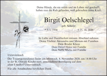 Anzeige von Birgit Oelschlegel von MGO