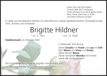 Anzeige von Brigitte Hildner von MGO