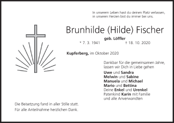 Anzeige von Brunhilde  Fischer von MGO
