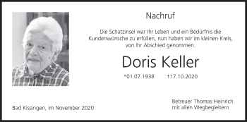 Anzeige von Doris Keller von MGO