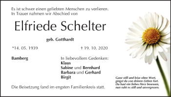 Anzeige von Elfriede Schelter von MGO