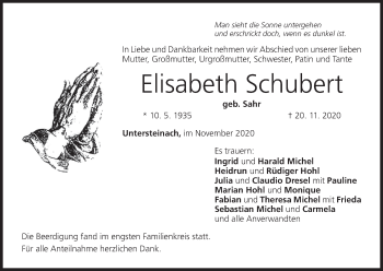 Anzeige von Elisabeth Schubert von MGO