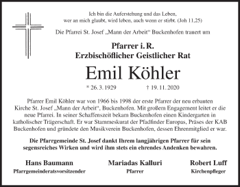 Anzeige von Emil Köhler von MGO