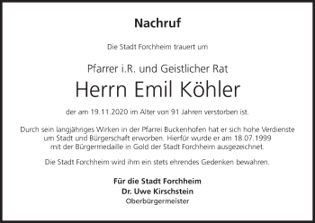 Anzeige von Emil Köhler von MGO