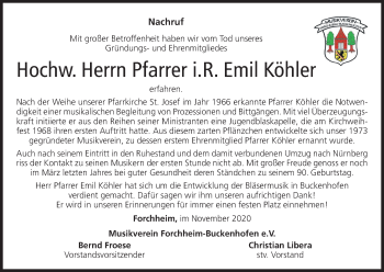 Anzeige von Emil Köhler von MGO