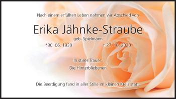 Anzeige von Erika Jähnke-Straube von MGO
