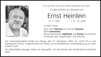 Anzeige von Ernst Heinlein von MGO