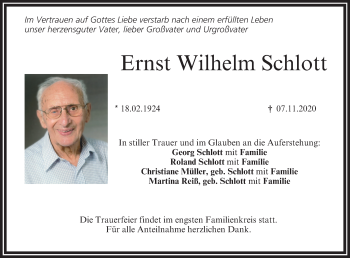 Anzeige von Ernst Wilhelm Schlott von MGO