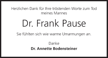 Anzeige von Frank Pause von MGO