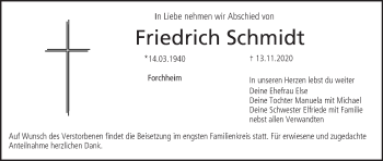 Anzeige von Friedrich Schmidt von MGO