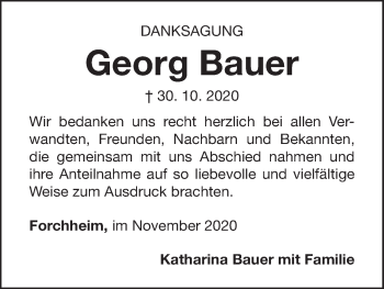 Anzeige von Georg Bauer von MGO