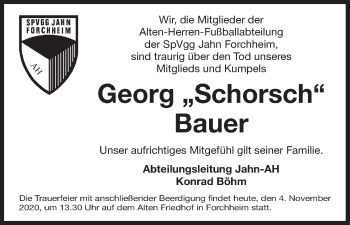 Anzeige von Georg Bauer von MGO