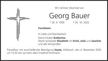 Anzeige von Georg Bauer von MGO