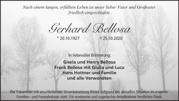 Anzeige von Gerhard Bellosa von MGO
