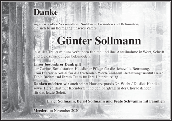 Anzeige von Günter Sollmann von MGO