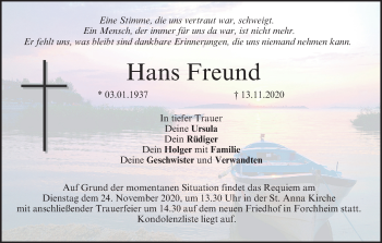 Anzeige von Hans Freund von MGO