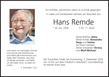 Anzeige von Hans Remde von MGO