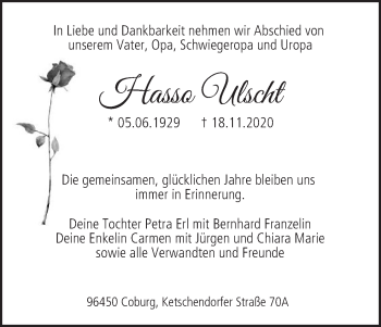 Anzeige von Hasso Ulscht von MGO