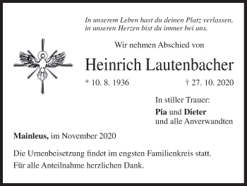 Anzeige von Heinrich Lautenbacher von MGO
