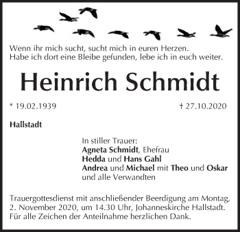 Anzeige von Heinrich Schmidt von MGO