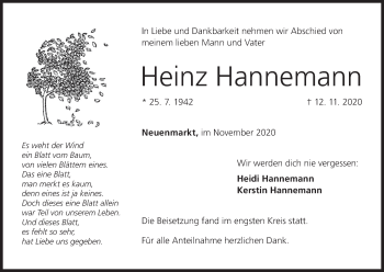 Anzeige von Heinz Hannemann von MGO