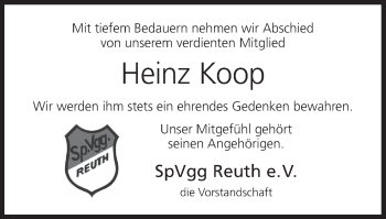 Anzeige von Heinz Koop von MGO