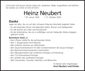 Anzeige von Heinz Neubert von MGO