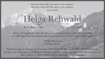 Anzeige von Helga Rehwald von MGO