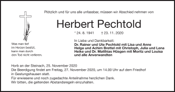 Anzeige von Herbert Pechtold von MGO