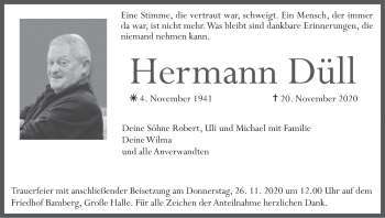 Anzeige von Hermann Düll von MGO