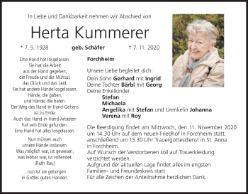 Anzeige von Herta Kummerer von MGO