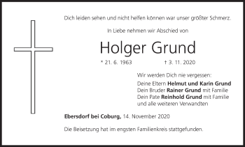 Anzeige von Holger Grund von MGO