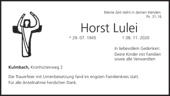 Anzeige von Horst Lulei von MGO